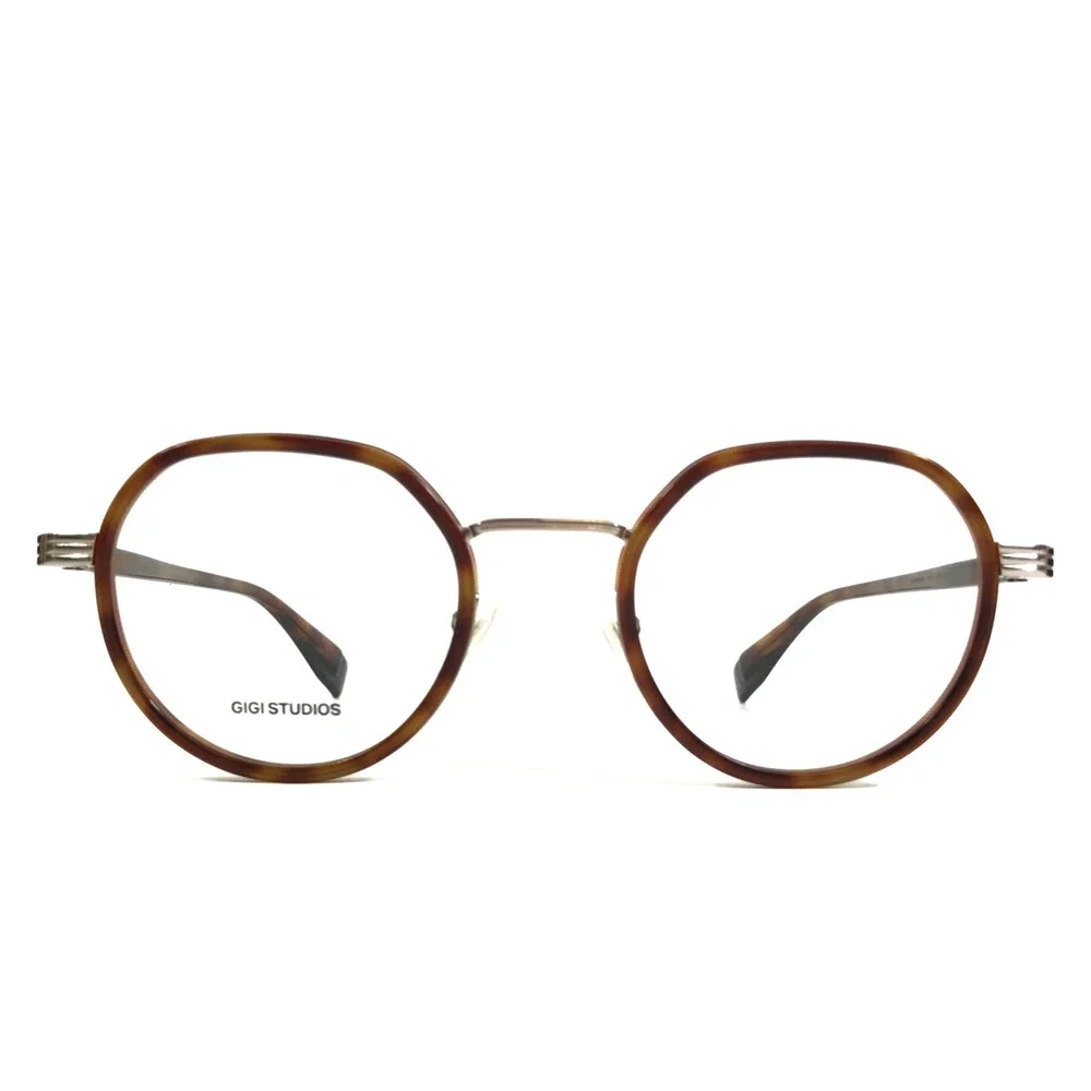 Gigi Studios Eyeglasses Frames CURIE 6902/2 Havana Tortoise Silver 49-22-150